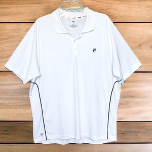 Fila Mens Casual White Golf Polo Shirt Logo Collared Short Sleeves - Size XL